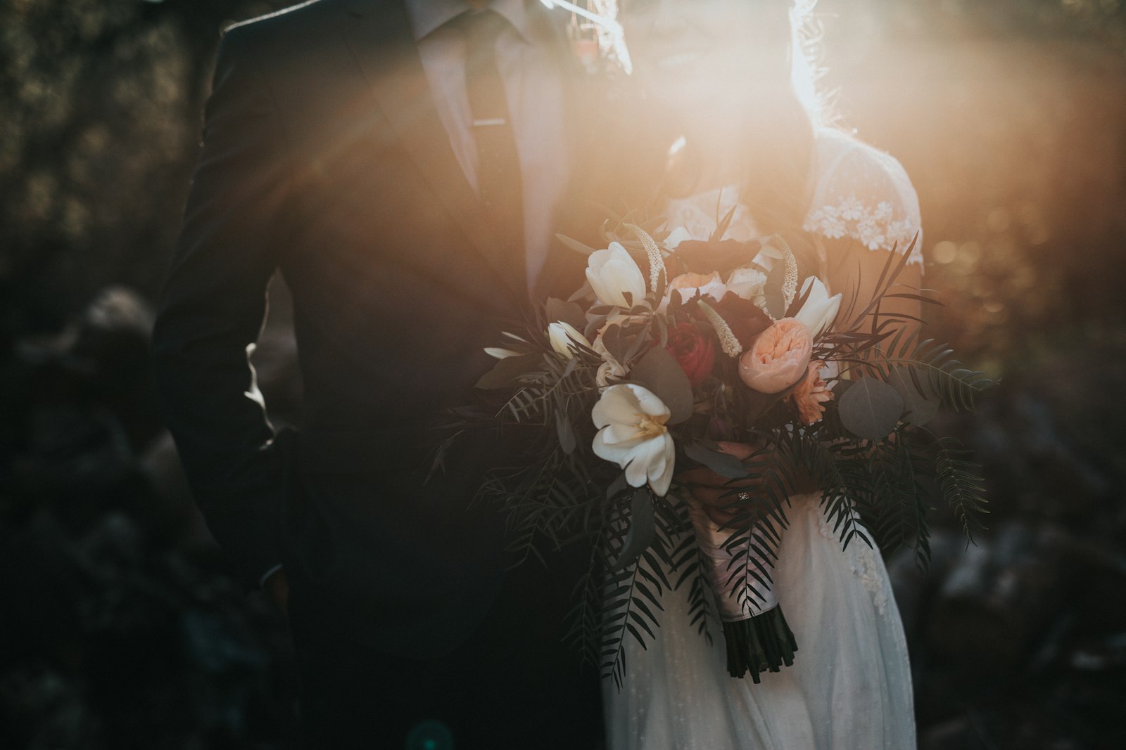 Bride and groom overlooking the Aegean