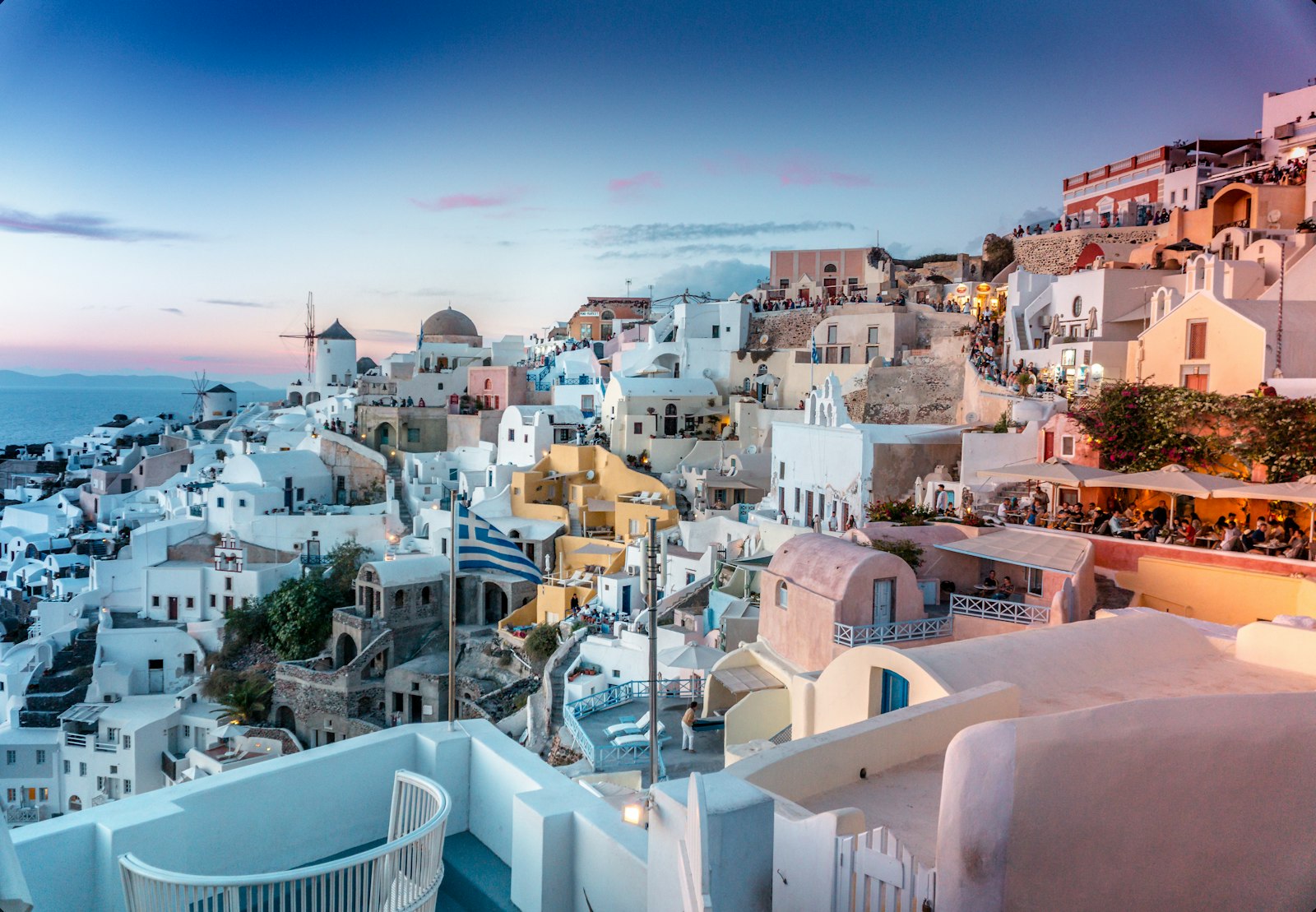 Caldera at sunset, the Santorini classic